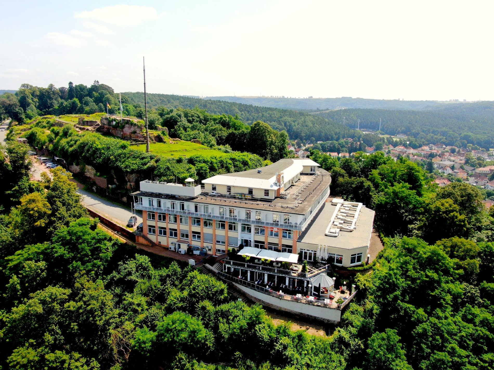 Blick auf das Schlossberghotel in Homburg