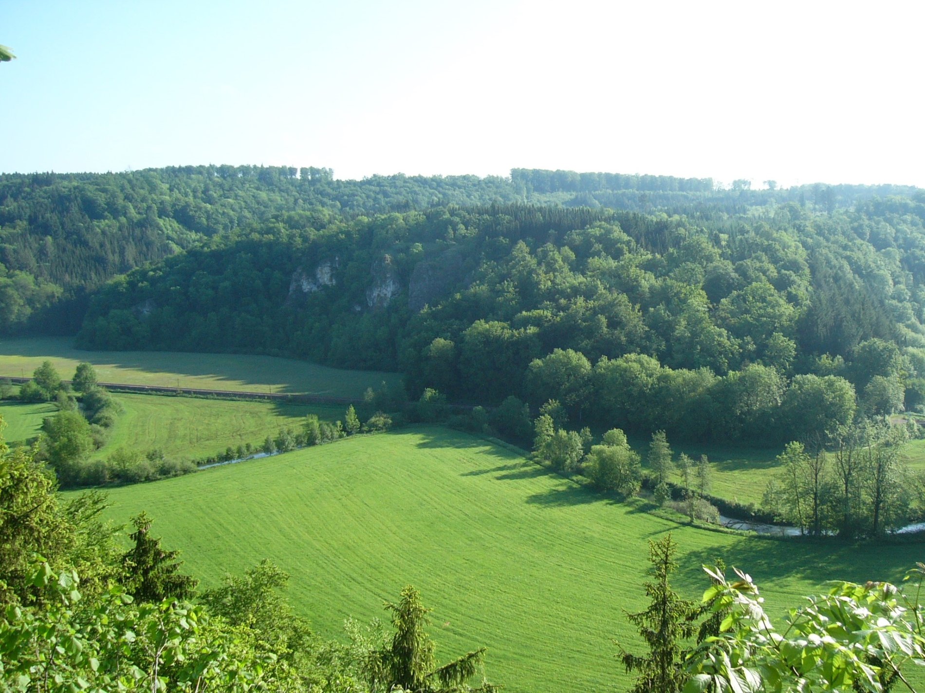 View from Nägelesfelsen on the Lauchert valley.