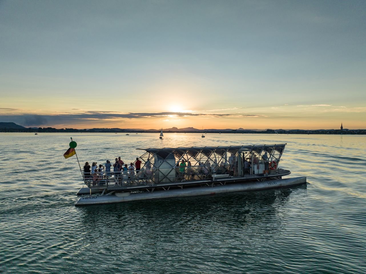 Helio solar ferry on Lake Constance off Radolfzell
