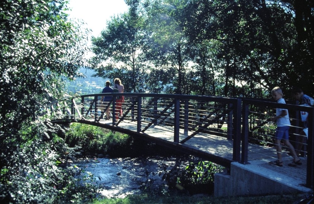 Brücke zum Seepark in Arrach über den Weißen Regen
