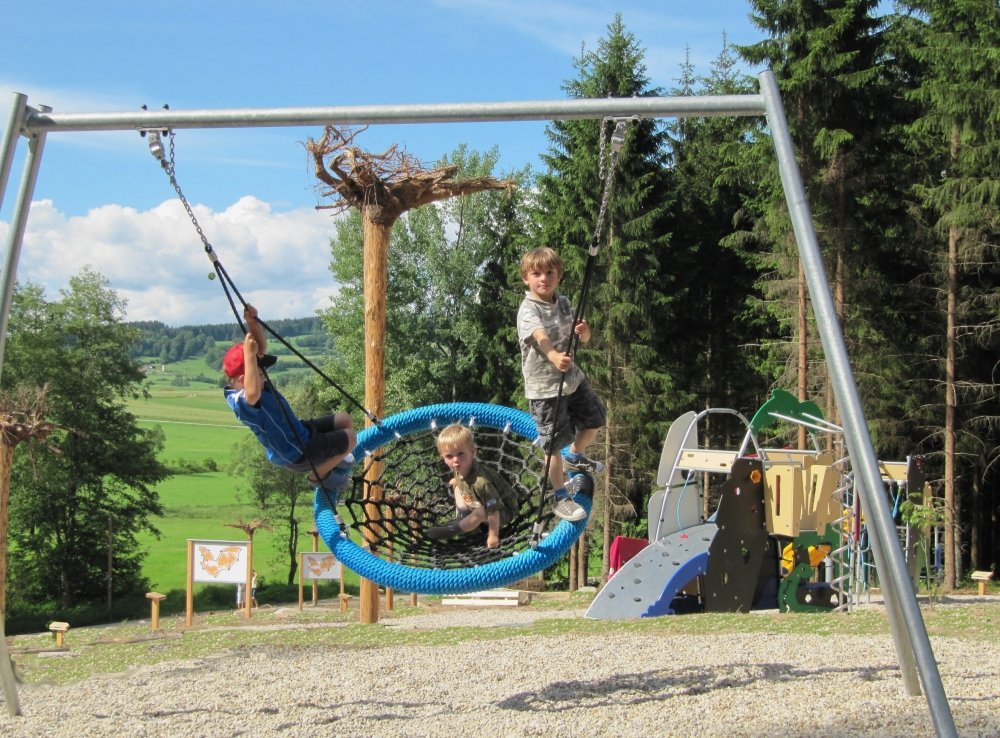 Kinderspaß beim Fledermaus-Waldspielplatz in Rinchnach