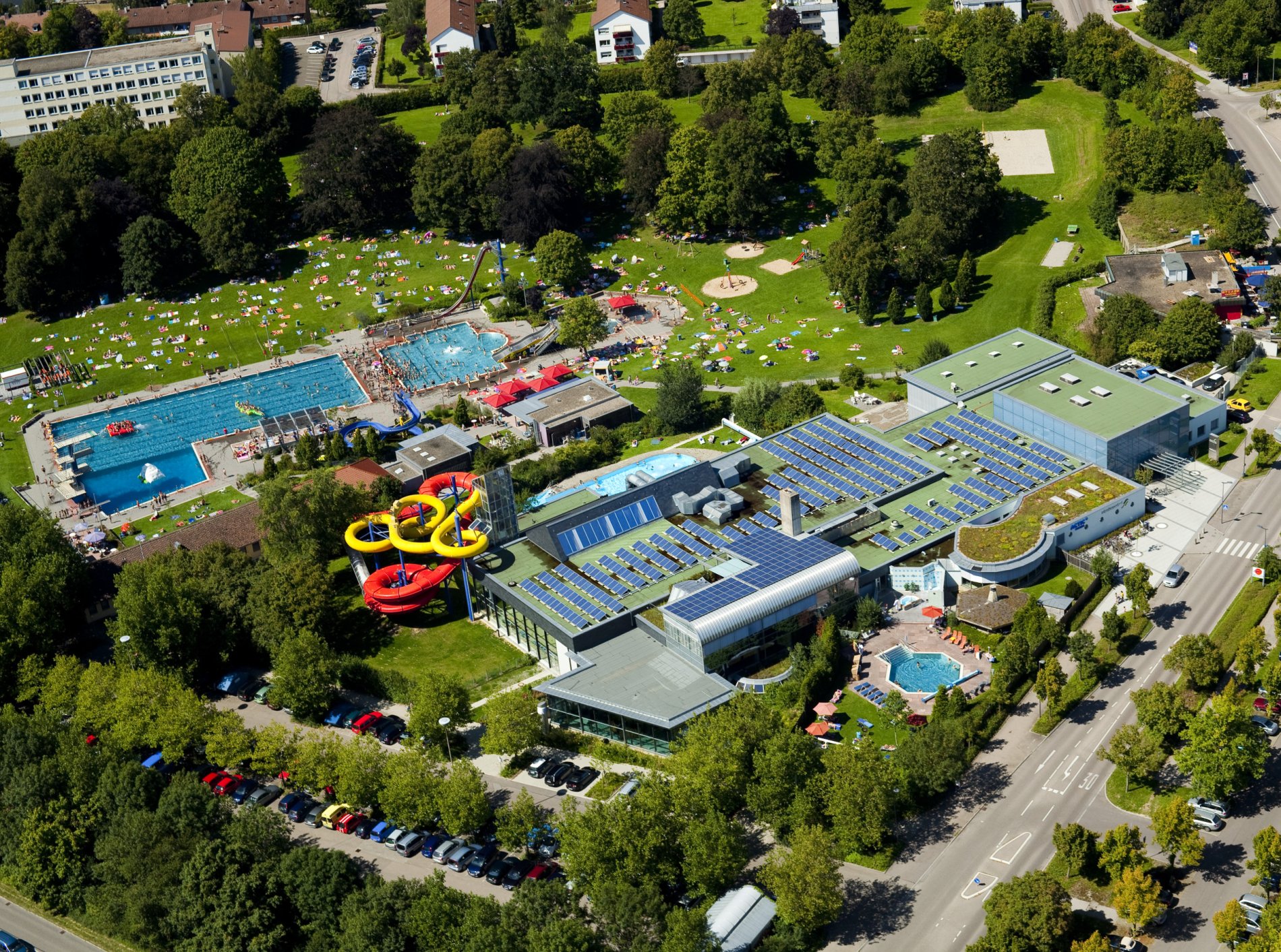 View on the Schenkensee Swimming Pool from above