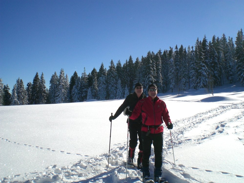 Wintererlebnis beim Schneeschuhwandern bei Thurmansbang im Bayerischen Wald