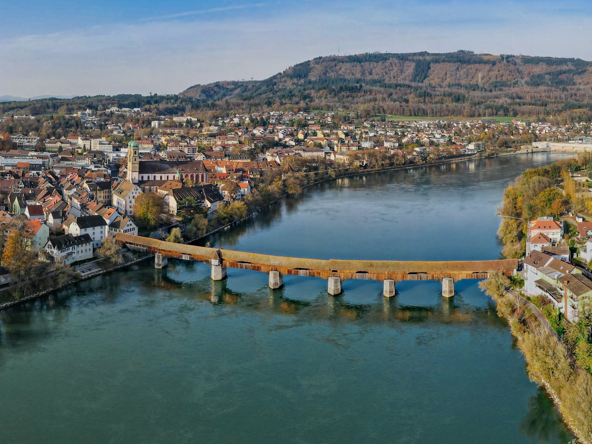 Ein Wahrzeichen: Die Holzbrücke in Bad Säckingen