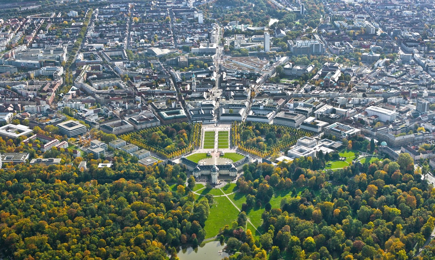 Luftbild Fächergrundriss Karlsruhe