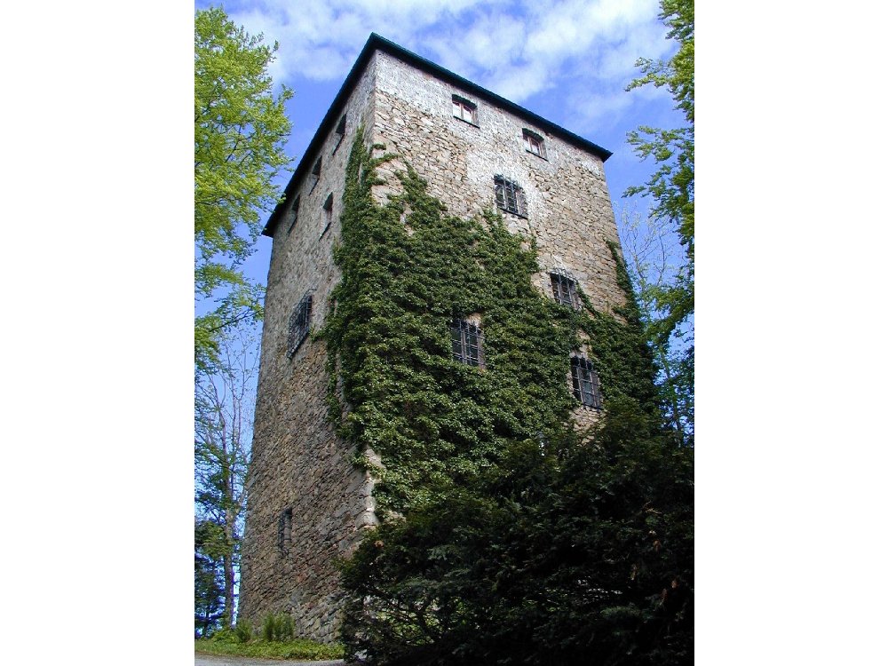 Wehrturm der Burg Kaltenstein bei Röhrnbach im Bayerischen Wald
