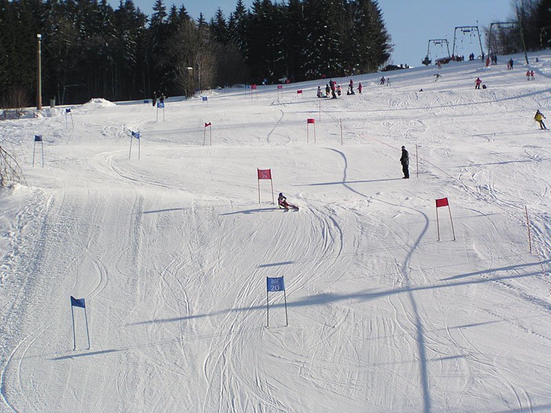 Skirennen am Skilift in Grainet im Dreiländereck Bayerischer Wald