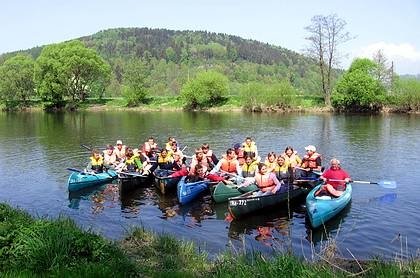 Bootswandern auf dem Fluss Regen bei Miltach