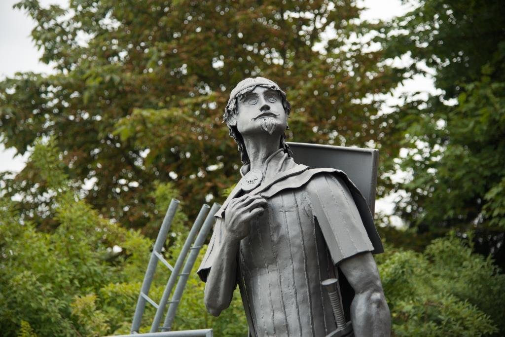 Eine eiserne Statue, geschmiedet von der Kunstschmiede Klink, als Erinnerung an Graf Rudolf