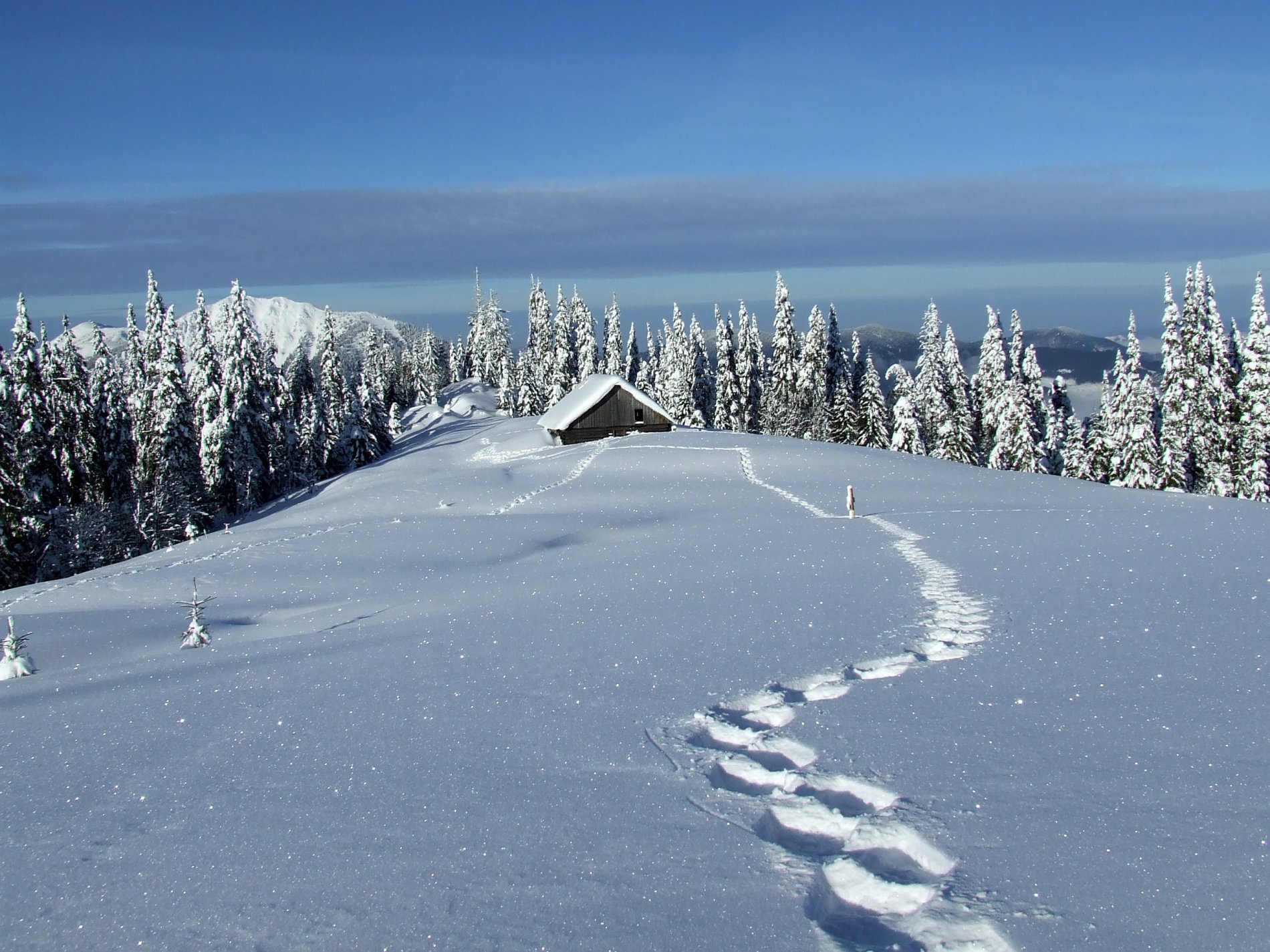 Winter, Hütte