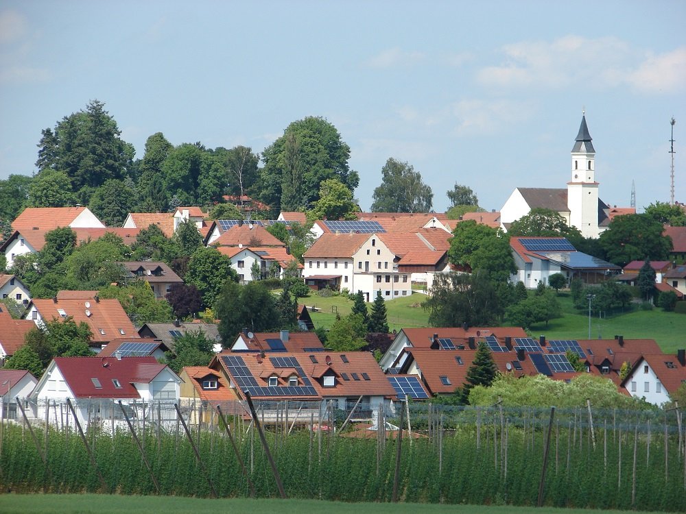 Ansicht von Paunzhausen von Südwest