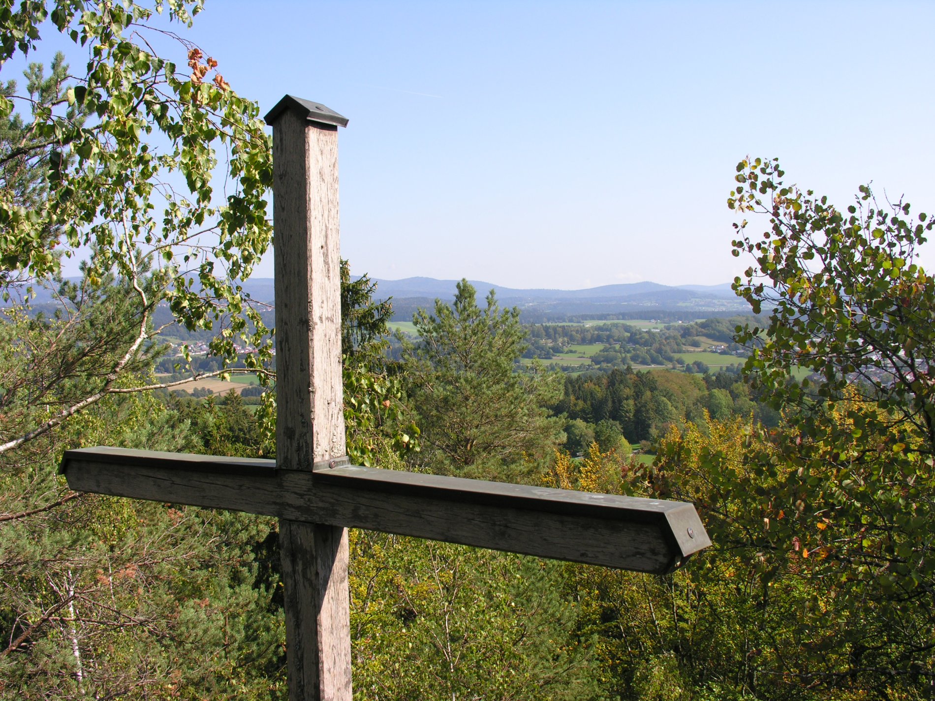 Ausblick vom Hohen Sachsen über den Bayerischen Wald