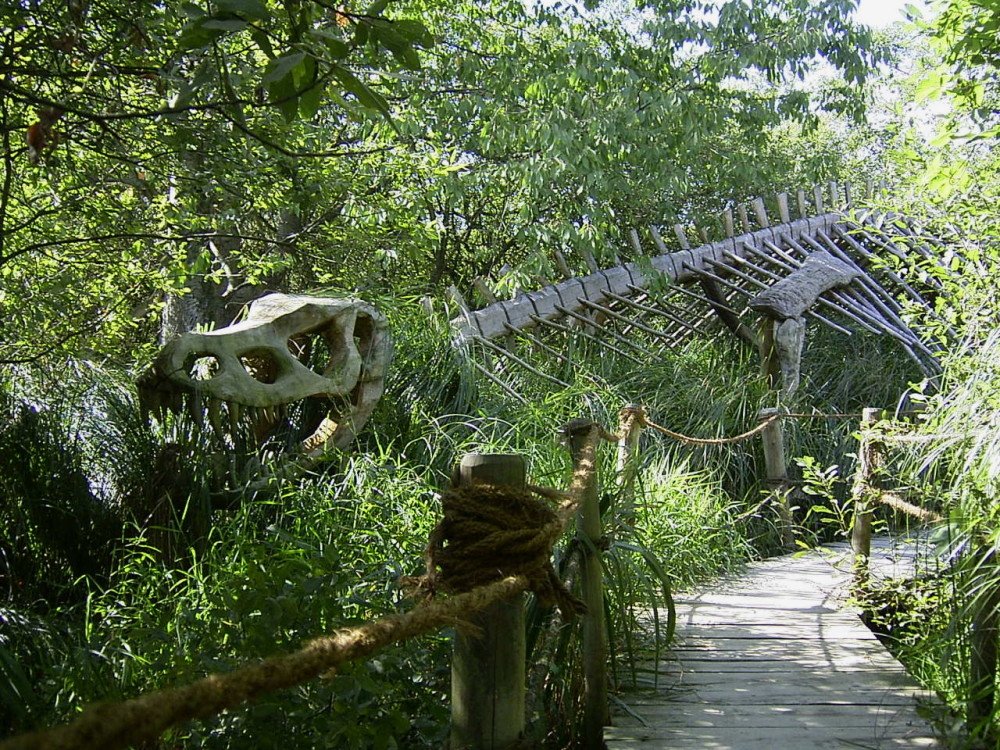 Das Dinosaurier-Skelett im Wildgarten Furth im Wald