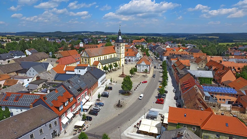 Luftaufnahme der Stadt Mitterteich