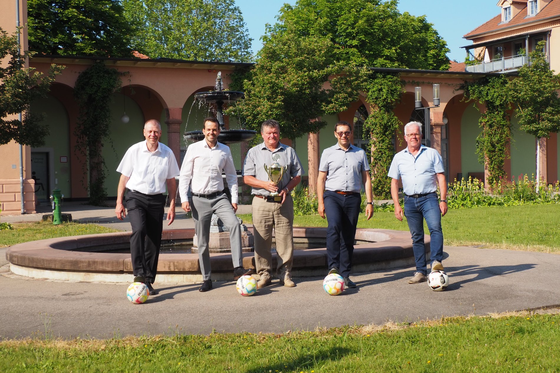 Startschuss 28. Sparkassen-Fußball-Stadtmeisterschaft 26. - 31.07.2023 in Gamshurst / Urheber: Reinhard Brunner