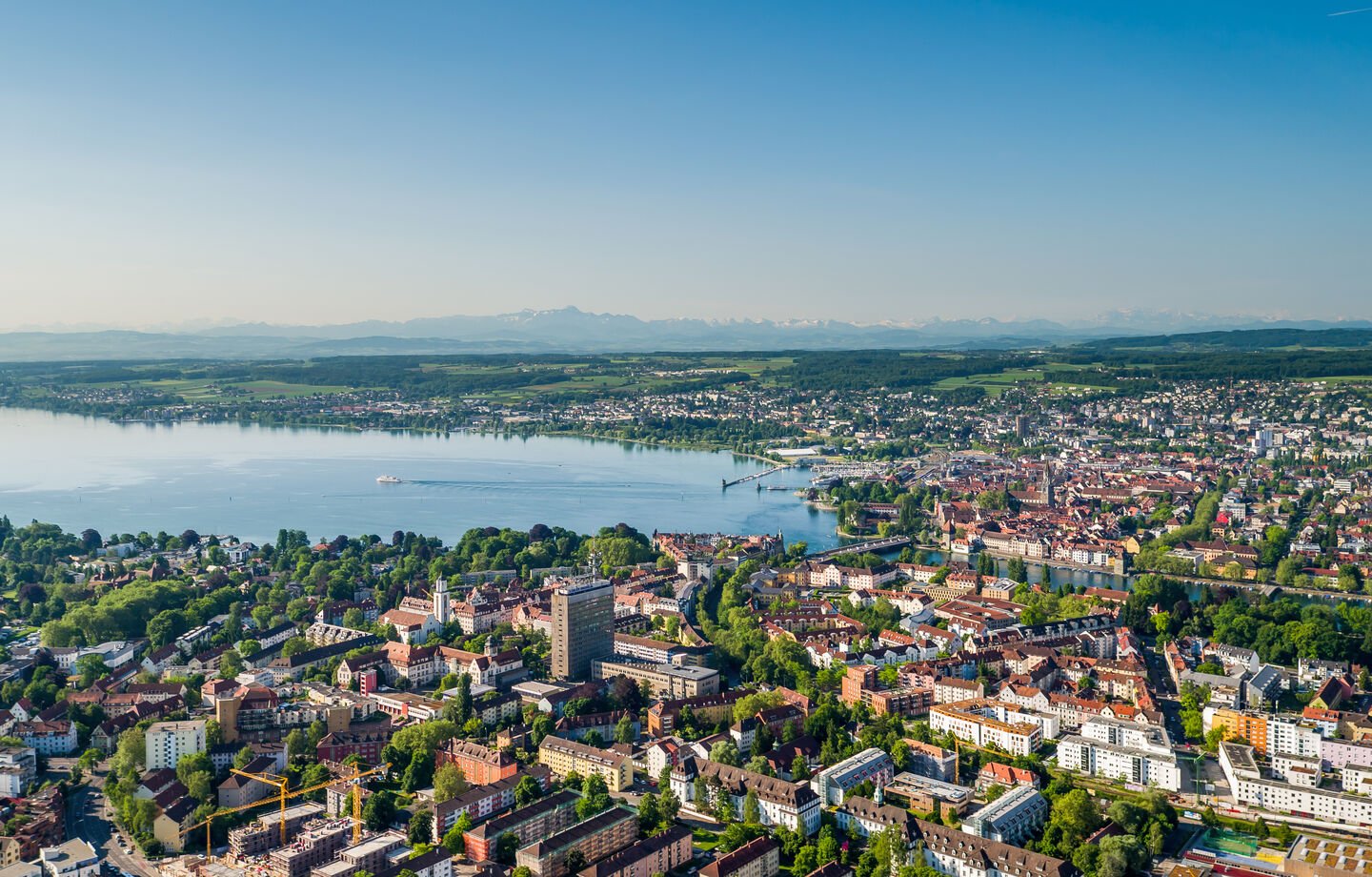 Luftbild von Konstanz und dem Bodensee