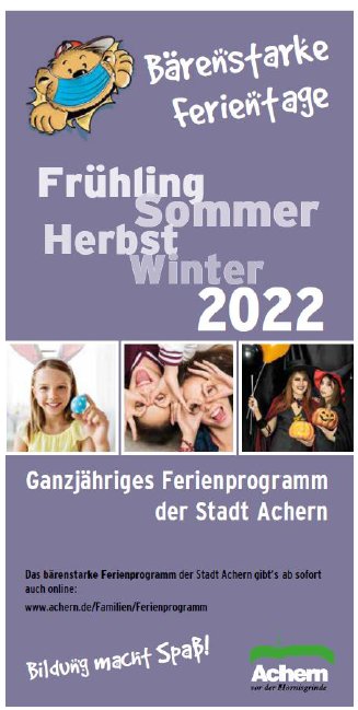 Ferienprogramm Stadt Achern 2022 / Urheber: Stadt Achern