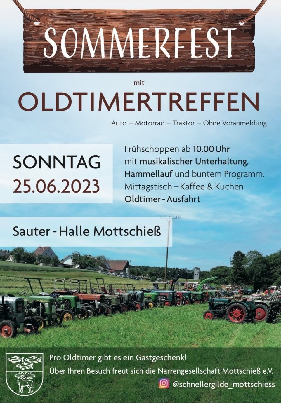 Plakat des Sommerfests in Mottschiess