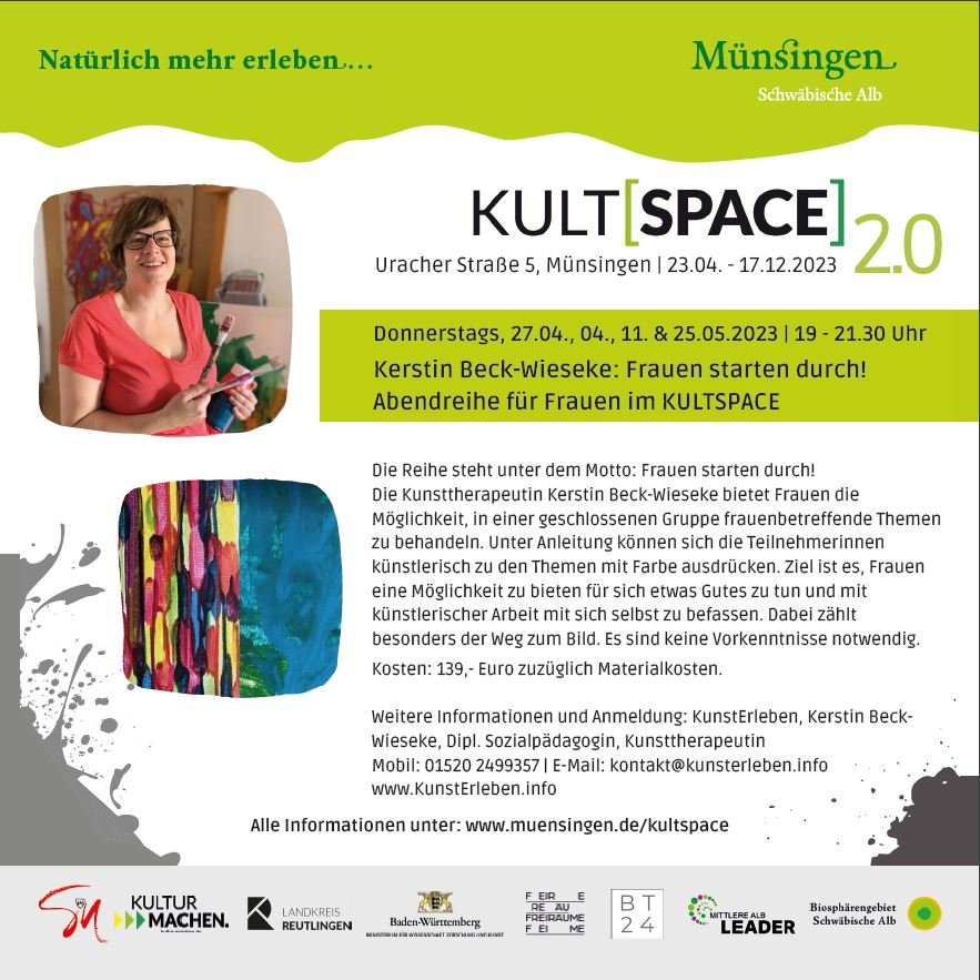 Eine Abendreihe für Frauen mit Kerstin Beck-Wieseke im KULTSPACE in Münsingen im Biosphärengebiet Schwäbische Alb.
