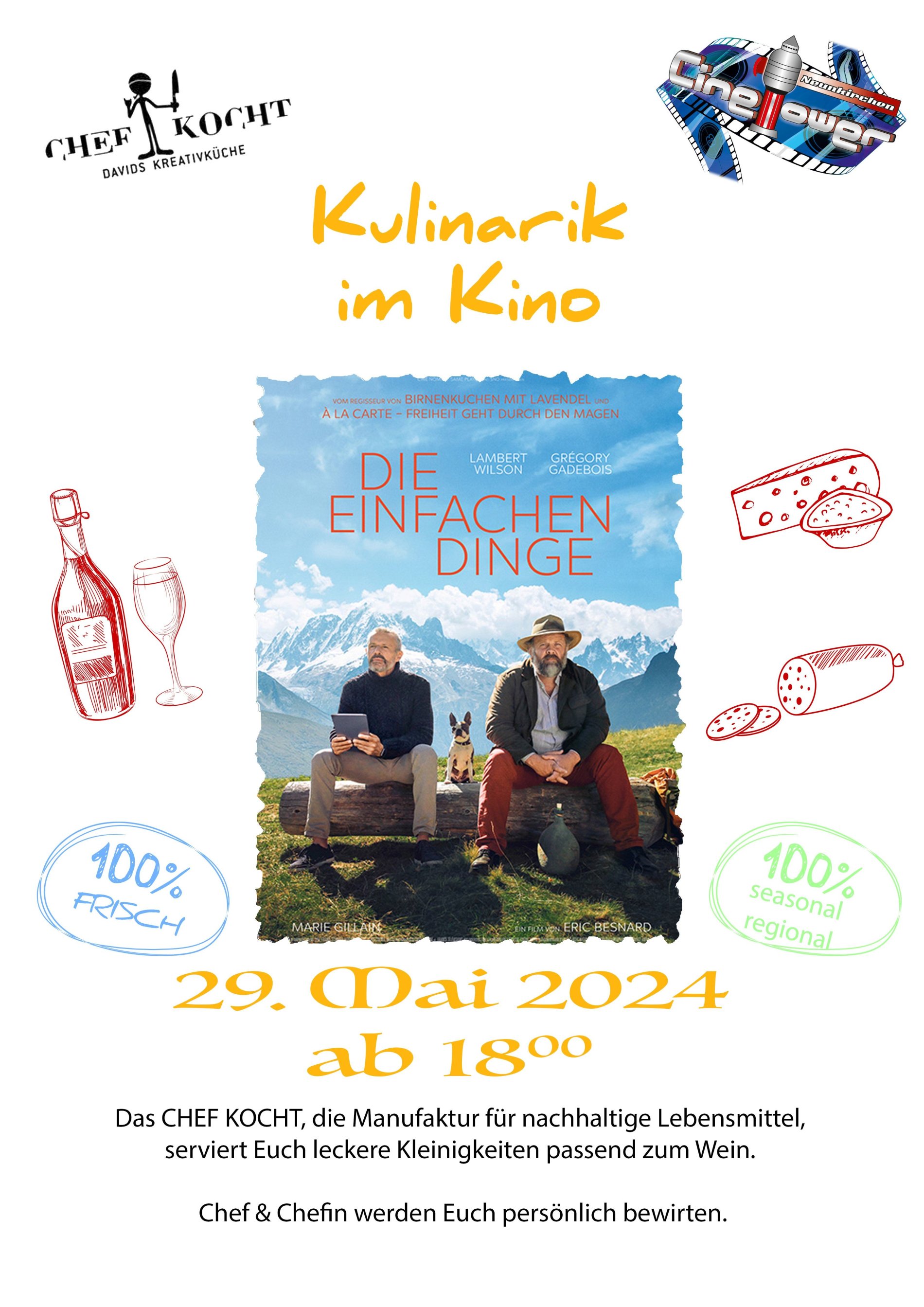 Plakat zur Veranstaltung "Kulinarik im Kino"