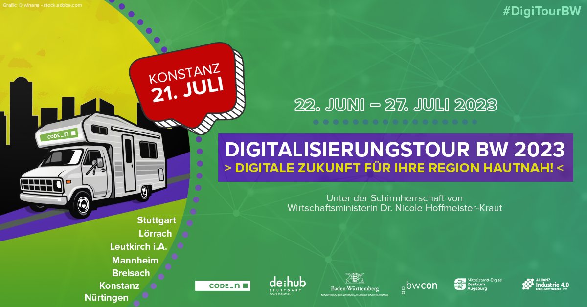 Am 21. Juli kommt die #DigiTourBW 2023 nach Konstanz!