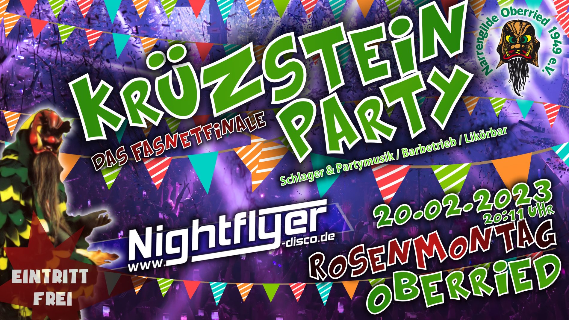 Rosenmontag - Krüzstein Party 2023
