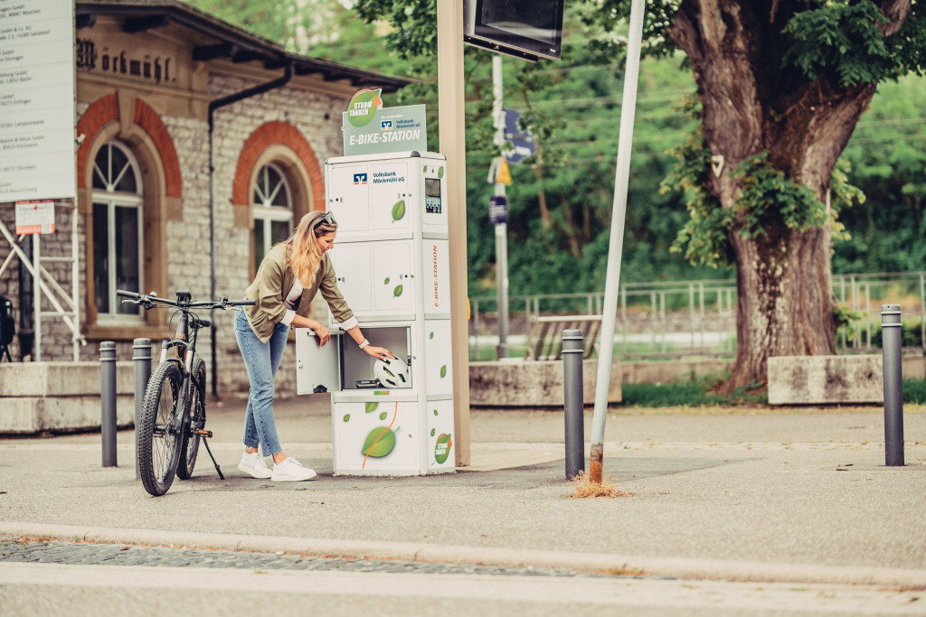 E-Bike-Ladestation am Bahnhof Möckmühl | Kocher-Jagst-Radweg | HeilbronnerLand