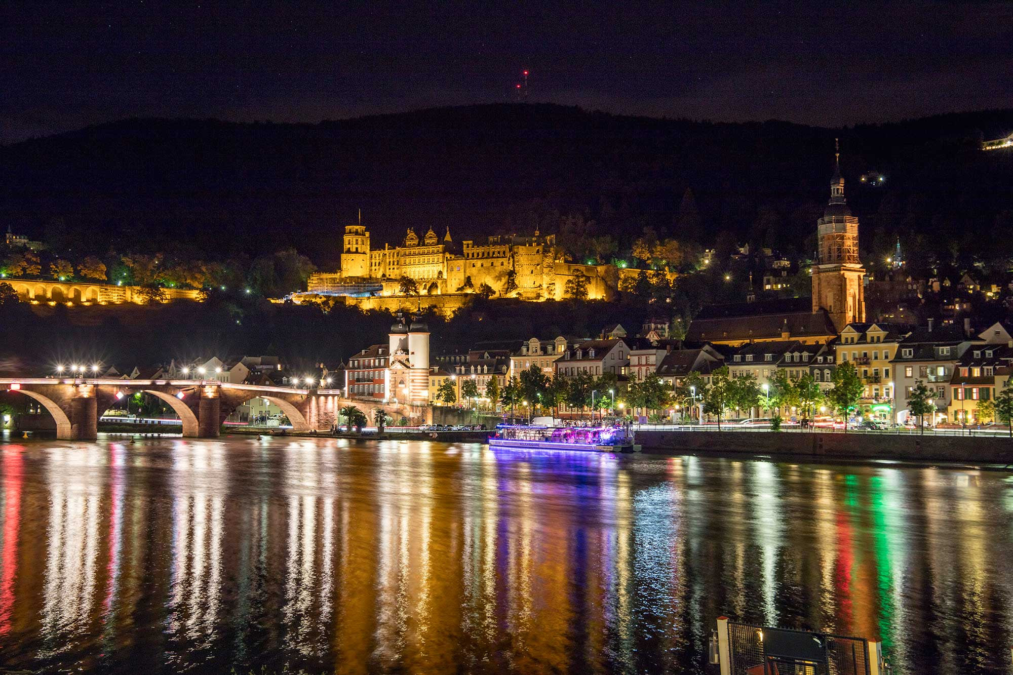 Schloss Heidelberg bei Nacht