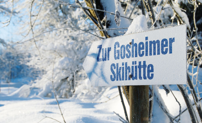 Loipenschild Skihütte [Copyright: Gemeinde Gosheim]