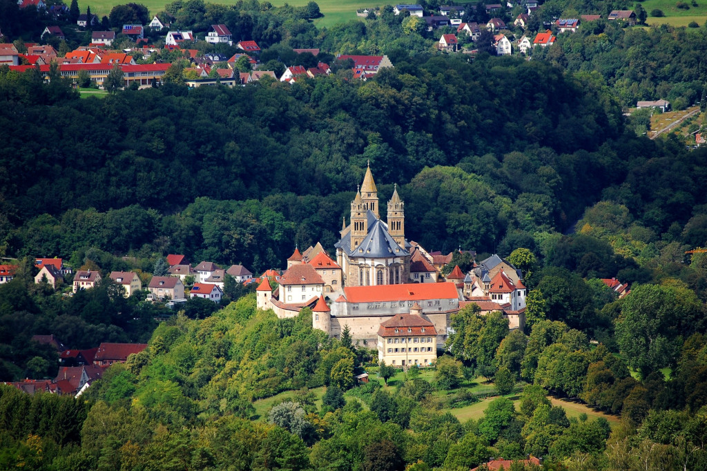 Kloster Großcomburg Blick von Einkorn, Stadt Schwäbisch Hall, NH