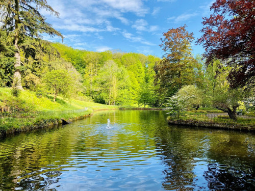 Le Lac Solmssee idyllique en printemps