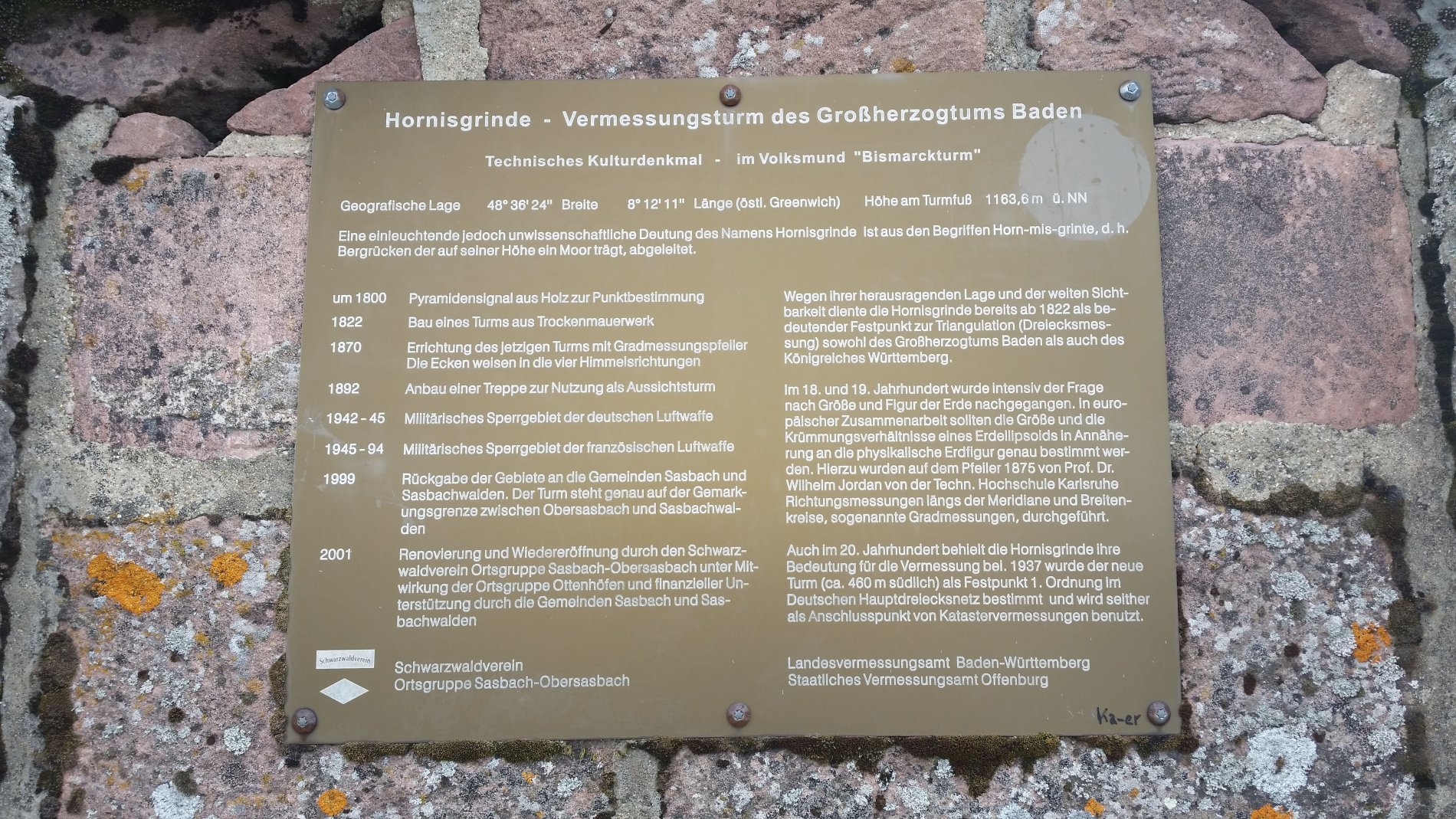 Infotafel am Bismarckturm