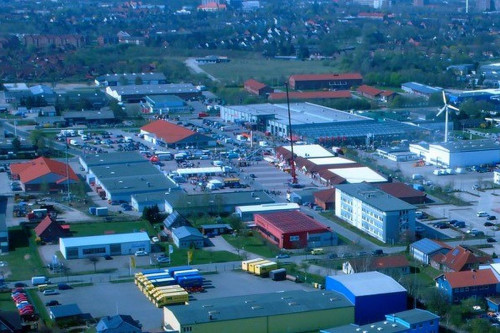 Gewerbegebiet Ost in Husum (Luftaufnahme)