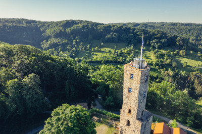 Burg Löwenstein aus der Vogelperpektive