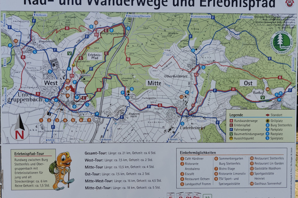 Wanderwege & Erlebnispfad Untergruppenbach | Bereich Burg Stettenfels & Lutz-Sigel-Hütte | HeilbronnerLand