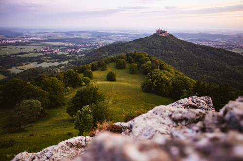 Legendary view of Hohenzollern Castle from the Zeller Horn